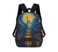 sinyumoney Mochila Escolar Infantil Impresa En 3D Statue of Liberty Night Para Niños, Mochila De Viaje De Alta Capacidad, Mochila Informal Para Niños 17inch