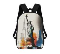 sinyumoney Mochila Escolar Infantil Impresa En 3D Statue of Liberty Watercolor Sketch Mochila Mochilas Deportivas Para Niños Y Niñas Mochila De Moda 17inch