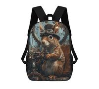 sinyumoney Mochila Escolar Infantil Impresa En 3D Steampunk Animal Squirrel Mochilas Para Libros Mochilas De Viaje Informales Mochila De Gran Capacidad Para Niños 17inch