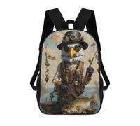 sinyumoney Mochila Escolar Infantil Impresa En 3D Steampunk Bass Bald Eagle Para Niños, Mochila De Viaje De Alta Capacidad, Mochila Informal Para Niños 17inch