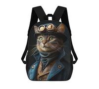 sinyumoney Mochila Escolar Infantil Impresa En 3D Steampunk Cat Portrait Mochila Mochilas Deportivas Para Niños Y Niñas Mochila De Moda 17inch