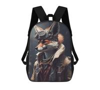 sinyumoney Mochila Escolar Infantil Impresa En 3D Steampunk Fox Explorer Para Niños, Mochila De Viaje De Alta Capacidad, Mochila Informal Para Niños 17inch