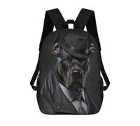 sinyumoney Mochila Escolar Infantil Impresa En 3D Stylish Dog in Formal Attire Para Niños, Mochila De Viaje De Alta Capacidad, Mochila Informal Para Niños 17inch