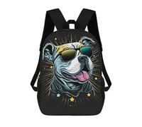 sinyumoney Mochila Escolar Infantil Impresa En 3D Stylish Dog with Sunglasses Mochilas Para Libros Mochilas De Viaje Informales Mochila De Gran Capacidad Para Niños 17inch