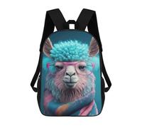 sinyumoney Mochila Escolar Infantil Impresa En 3D Stylish Llama with Glasses Mochilas Para Libros Mochilas De Viaje Informales Mochila De Gran Capacidad Para Niños 17inch