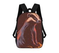 sinyumoney Mochila Escolar Infantil Impresa En 3D Stylized Badger Illustration Para Niños, Mochila De Viaje De Alta Capacidad, Mochila Informal Para Niños 17inch