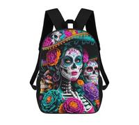 sinyumoney Mochila Escolar Infantil Impresa En 3D Sugar Skull Woman Mochilas Para Libros Mochilas Escolares De Viaje De Alta Capacidad Para Niños/estudiantes/adultos 17inch
