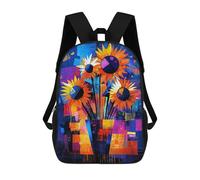 sinyumoney Mochila Escolar Infantil Impresa En 3D Sunflowers - Reimagined in Vibrant Abstract Para Niños, Mochila De Viaje De Alta Capacidad, Mochila Informal Para Niños 17inch