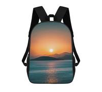 sinyumoney Mochila Escolar Infantil Impresa En 3D Sunset Serenity Seas 17inch Para Niños, Mochila De Viaje De Alta Capacidad, Mochila Escolar De Moda Para Niños