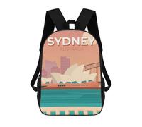 sinyumoney Mochila Escolar Infantil Impresa En 3D Sydney Australia Mochilas Para Libros Mochilas De Viaje Informales Mochila De Gran Capacidad Para Niños 17inch