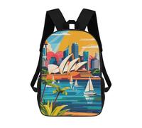 sinyumoney Mochila Escolar Infantil Impresa En 3D Sydney Skyline Illustration Mochilas Para Libros Mochilas Escolares De Viaje De Alta Capacidad Para Niños/estudiantes/adultos 17inch