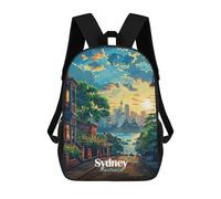 sinyumoney Mochila Escolar Infantil Impresa En 3D Sydney Sunset Cityscape Mochilas Para Libros Mochilas De Viaje Informales Mochila De Gran Capacidad Para Niños 17inch