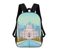 sinyumoney Mochila Escolar Infantil Impresa En 3D Taj Mahal Travel Print Mochilas Para Libros Mochilas De Viaje Informales Mochila De Gran Capacidad Para Niños 17inch