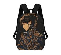 sinyumoney Mochila Escolar Infantil Impresa En 3D Tattooed Woman with Dragon Design Mochila De Viaje De Alta Capacidad Para Libros Mochilas De Moda Para Niños Mochila Escolar Informal 17inch