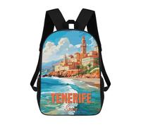 sinyumoney Mochila Escolar Infantil Impresa En 3D Tenerife Spain Coast Mochilas Para Libros Mochilas De Viaje Informales Mochila De Gran Capacidad Para Niños 17inch