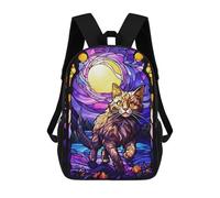 sinyumoney Mochila Escolar Infantil Impresa En 3D The Anggora Cat Moon Stain Mochila Mochilas Deportivas Para Niños Y Niñas Mochila De Moda 17inch