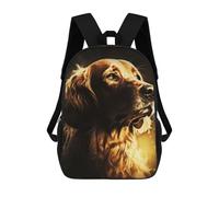 sinyumoney Mochila Escolar Infantil Impresa En 3D The Dog of Golden Light Mochila De Viaje De Alta Capacidad Para Libros Mochilas De Moda Para Niños Mochila Escolar Informal 17inch