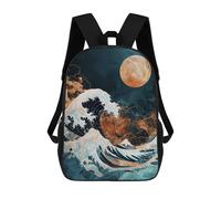 sinyumoney Mochila Escolar Infantil Impresa En 3D The Great Wave at Night Mochilas Para Libros Mochilas De Viaje Informales Mochila De Gran Capacidad Para Niños 17inch
