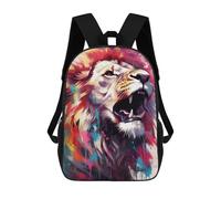 sinyumoney Mochila Escolar Infantil Impresa En 3D The Kings Roar Para Niños, Mochila De Viaje De Alta Capacidad, Mochila Informal Para Niños 17inch