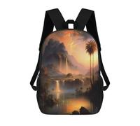 sinyumoney Mochila Escolar Infantil Impresa En 3D The Mountain Oasis Mochila Mochilas Deportivas Para Niños Y Niñas Mochila De Moda 17inch