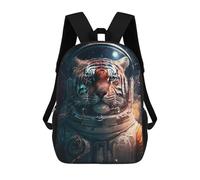 sinyumoney Mochila Escolar Infantil Impresa En 3D Tiger Astronaut in Space -2 Mochilas Para Libros Mochilas De Viaje Informales Mochila De Gran Capacidad Para Niños 17inch