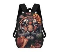 sinyumoney Mochila Escolar Infantil Impresa En 3D Tiger Floral Animal Face Mochila Mochilas Deportivas Para Niños Y Niñas Mochila De Moda 17inch