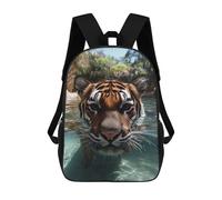 sinyumoney Mochila Escolar Infantil Impresa En 3D Tiger Swimming in Clear Water 17inch Para Niños, Mochila De Viaje De Alta Capacidad, Mochila Escolar De Moda Para Niños