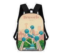 sinyumoney Mochila Escolar Infantil Impresa En 3D Travel to Brussels Mochila Mochilas Deportivas Para Niños Y Niñas Mochila De Moda 17inch