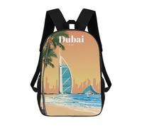 sinyumoney Mochila Escolar Infantil Impresa En 3D Travel to Dubai Mochila Mochilas Deportivas Para Niños Y Niñas Mochila De Moda 17inch
