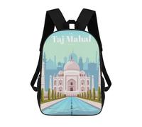 sinyumoney Mochila Escolar Infantil Impresa En 3D Travel to The Taj Mahal Mochila Mochilas Deportivas Para Niños Y Niñas Mochila De Moda 17inch