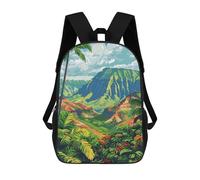 sinyumoney Mochila Escolar Infantil Impresa En 3D Tropical Mountain Landscape with Palm Trees Mochilas Para Libros Mochilas De Viaje Informales Mochila De Gran Capacidad Para Niños 17inch