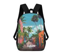 sinyumoney Mochila Escolar Infantil Impresa En 3D Tulum Mexico Street Scene Para Niños, Mochila De Viaje De Alta Capacidad, Mochila Informal Para Niños 17inch