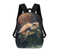 sinyumoney Mochila Escolar Infantil Impresa En 3D Turtle Watercolor Drawing Mochila Mochilas Deportivas Para Niños Y Niñas Mochila De Moda 17inch