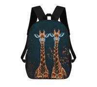 sinyumoney Mochila Escolar Infantil Impresa En 3D Two Giraffes Portrait 17inch Para Niños, Mochila De Viaje De Alta Capacidad, Mochila Escolar De Moda Para Niños