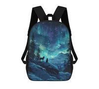 sinyumoney Mochila Escolar Infantil Impresa En 3D Two Wolves Howling Para Niños, Mochila De Viaje De Alta Capacidad, Mochila Informal Para Niños 17inch
