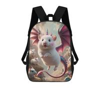 sinyumoney Mochila Escolar Infantil Impresa En 3D Unicorn White Mouse Dragon Hybrid Mochila De Viaje De Alta Capacidad Para Libros Mochilas De Moda Para Niños Mochila Escolar Informal 17inch