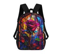 sinyumoney Mochila Escolar Infantil Impresa En 3D Valentines Stained Glass Mochilas Para Libros Mochilas De Viaje Informales Mochila De Gran Capacidad Para Niños 17inch