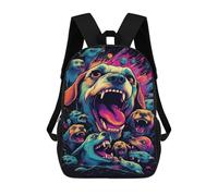 sinyumoney Mochila Escolar Infantil Impresa En 3D Vibrant Dog Collage Art Print 17inch Para Niños, Mochila De Viaje De Alta Capacidad, Mochila Escolar De Moda Para Niños