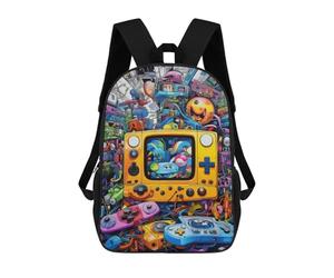 sinyumoney Mochila Escolar Infantil Impresa En 3D Vibrant Retro Gaming Collage -7 Para Niños Mochilas De Viaje De Alta Capacidad Bolsas Para Libros Mochila Escolar Infantil Mochila 17inch