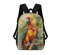 sinyumoney Mochila Escolar Infantil Impresa En 3D Vibrant Scarlet Macaw Mochilas Para Libros Mochilas Escolares De Viaje De Alta Capacidad Para Niños/estudiantes/adultos 17inch