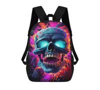 sinyumoney Mochila Escolar Infantil Impresa En 3D Vibrant Skull Artwork 17inch Para Niños, Mochila De Viaje De Alta Capacidad, Mochila Escolar De Moda Para Niños