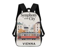 sinyumoney Mochila Escolar Infantil Impresa En 3D Vienna City Tram Mochila Escolar Infantil Mochilas De Viaje Mochilas De Moda Mochilas De Gran Capacidad 17inch
