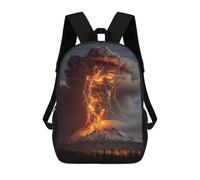sinyumoney Mochila Escolar Infantil Impresa En 3D Volcano Eruption with Lightning 17inch Para Niños, Mochila De Viaje De Alta Capacidad, Mochila Escolar De Moda Para Niños