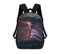 sinyumoney Mochila Escolar Infantil Impresa En 3D Volcano Eruption with Lightning-2 Mochila Mochilas Deportivas Para Niños Y Niñas Mochila De Moda 17inch
