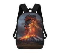 sinyumoney Mochila Escolar Infantil Impresa En 3D Volcano Eruption with Lightning Strikes-3 17inch Para Niños, Mochila De Viaje De Alta Capacidad, Mochila Escolar De Moda Para Niños