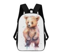 sinyumoney Mochila Escolar Infantil Impresa En 3D Watercolor Baby Bear Cub 17inch Para Niños, Mochila De Viaje De Alta Capacidad, Mochila Escolar De Moda Para Niños