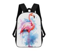 sinyumoney Mochila Escolar Infantil Impresa En 3D Watercolor Flamingo Para Niños, Mochila De Viaje De Alta Capacidad, Mochila Informal Para Niños 17inch