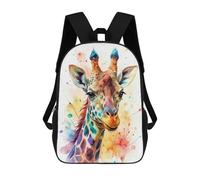 sinyumoney Mochila Escolar Infantil Impresa En 3D Watercolor Giraffe Portrait 17inch Para Niños, Mochila De Viaje De Alta Capacidad, Mochila Escolar De Moda Para Niños