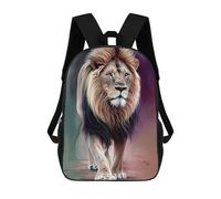 sinyumoney Mochila Escolar Infantil Impresa En 3D Watercolor Lion Portrait Para Niños, Mochila De Viaje De Alta Capacidad, Mochila Informal Para Niños 17inch
