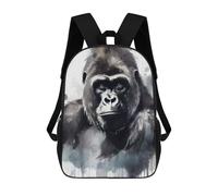 sinyumoney Mochila Escolar Infantil Impresa En 3D Watercolor Painted Gorilla Mochila Mochilas Deportivas Para Niños Y Niñas Mochila De Moda 17inch